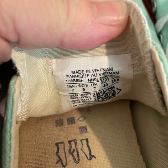 CONVERSE ALL STAR MINT GREEN (womens 9, mens 7) - Picture 7 of 7